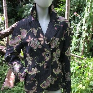 Vintage Escada Sport herringbone jacket with embroidery